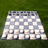 Dambord in steen - 120 x 120 cm