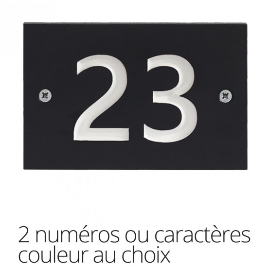 Huisnummerplaatje in gerecycleerd plastiek - twee karakters