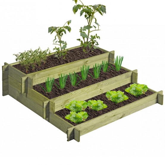 Moestuinbak met drie verdiepingen