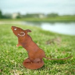 silhouet muis in metaal