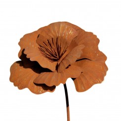 Papaver in metaal op ijzeren stengel
