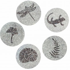 Japanse tuintegel in graniet - set van vijf tegels