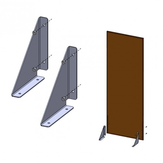 Vastzettingsmateriaal voor metalen wandpaneel - ijzer in 3hoek