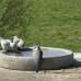 Vogelbad in blauwe keramiek op staander