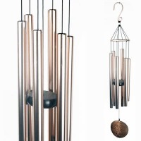 Windgong in goudkleurig aluminium - 91 cm